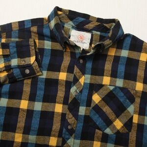 Cloudveil Mountainworks Shirt Mens Large Blue Plaid Flannel Button Front Casual